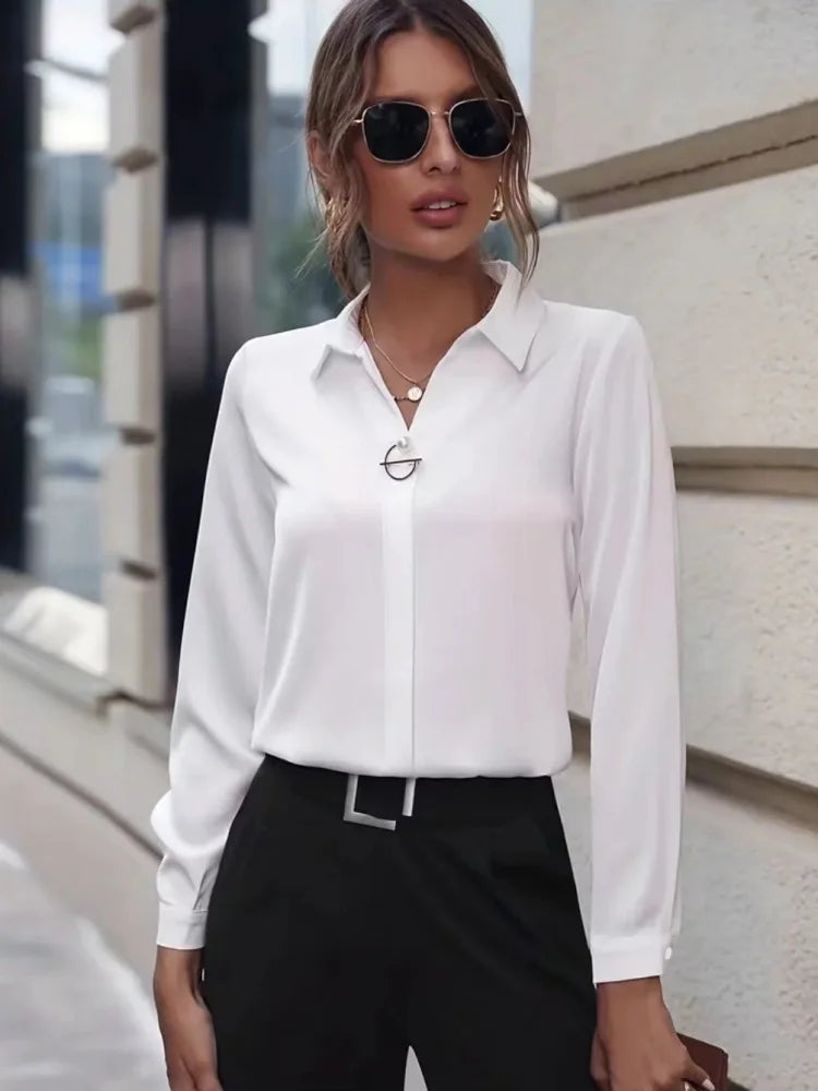 Blusa Feminina Manga Longa Office Lady