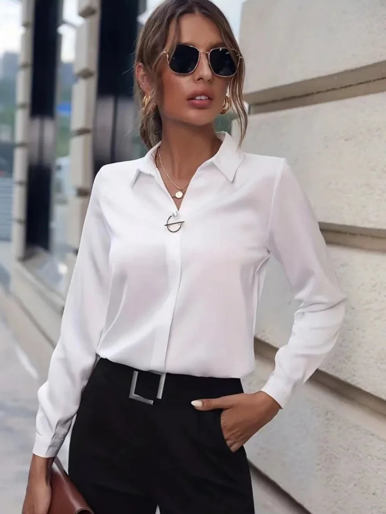 Blusa Feminina Manga Longa Office Lady