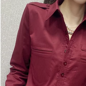 Camisa Slim com Botões e Bolsos