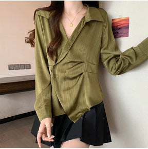 Camisa com Design Irregular na Cintura