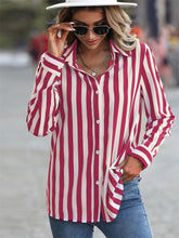 Camisas Impressão de Textura Francesa Listras