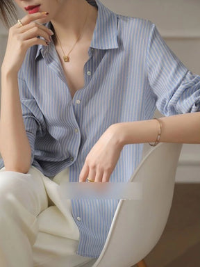 Camisa Office Lady Manga Três Quartos