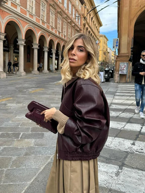 Casaco Wine Red Manga Longa High Streetwear