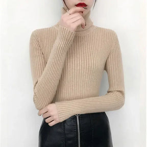 Blusa de Malha Preta Slin Gola Alta