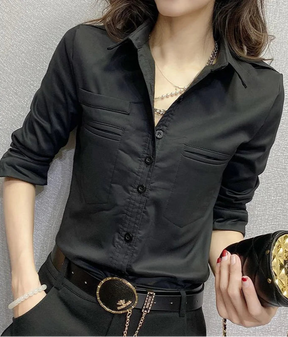 Camisa Slim com Botões e Bolsos