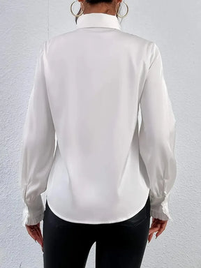 Blusa com Babados em Camadas Manga Longa