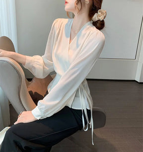 Blusa Feminina Tecido FIno Manga Longa