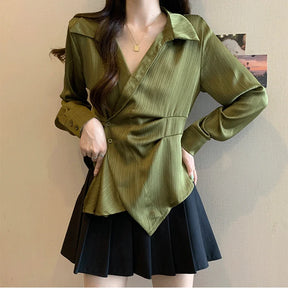 Camisa com Design Irregular na Cintura