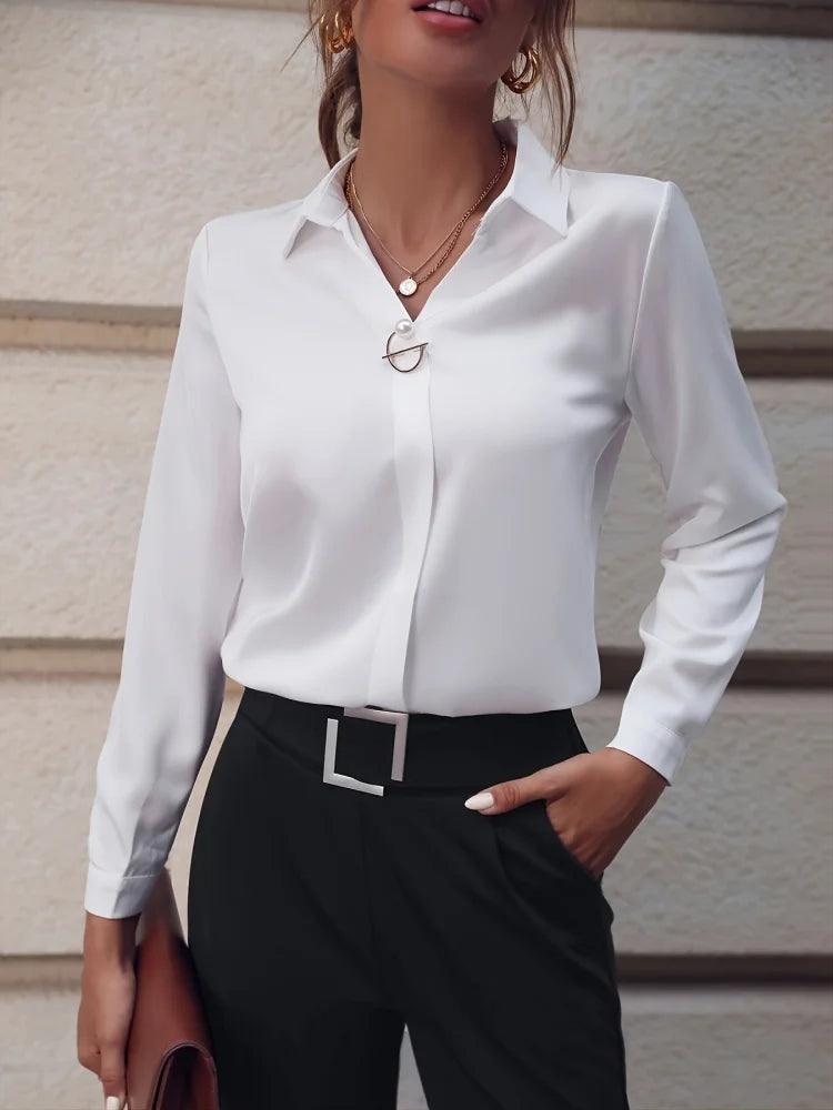 Blusa Feminina Manga Longa Office Lady