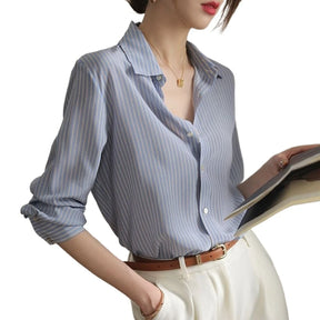Camisa Office Lady Manga Três Quartos