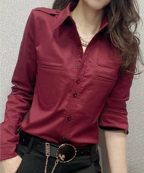 Camisa Slim com Botões e Bolsos