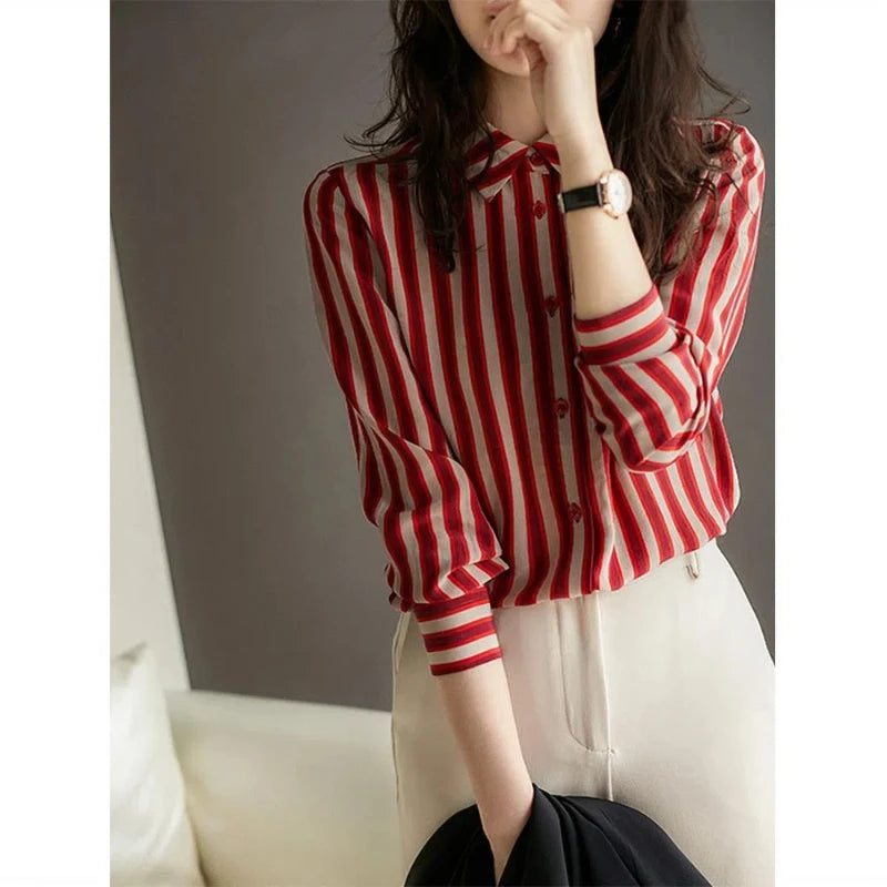 Camisas de Listras Manga Longa
