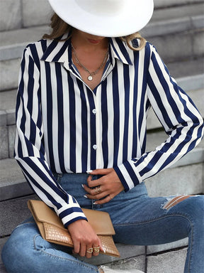 Camisas Impressão de Textura Francesa Listras