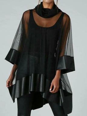 Blusa Gola Alta, Transparentes Corte Irregular