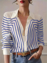 Camisas Impressão de Textura Francesa Office Lady