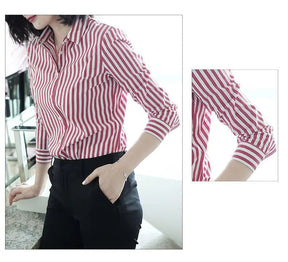 Camisa de Listras Manga Longa