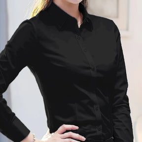 Camisa Slin Office Lady Manga Longa