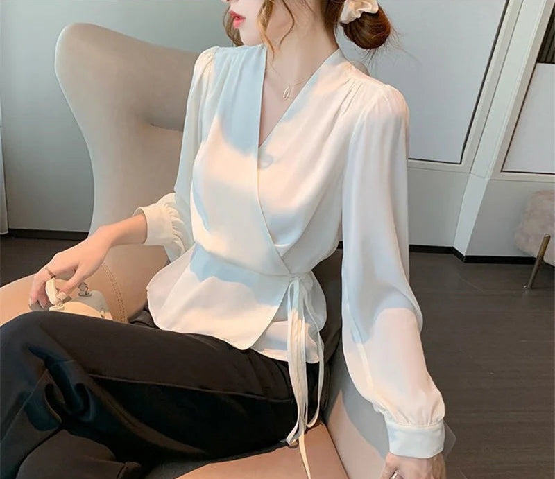 Blusa Feminina Tecido FIno Manga Longa